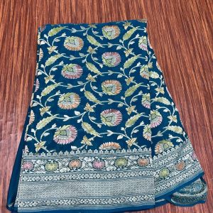 Pure khaddi georgette water zari