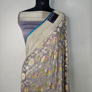 Pure khaddi georgette water zari
