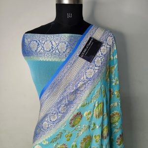 Pure khaddi georgette water zari