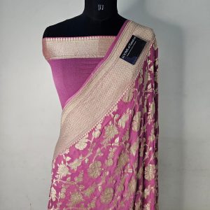 Pure khaddi georgette water zari