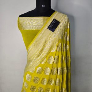 Pure khaddi georgette water zari