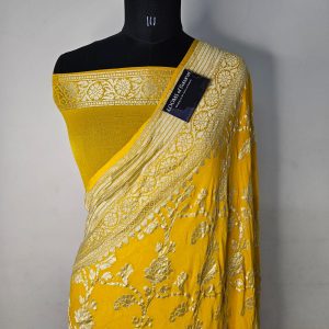 Pure khaddi georgette water zari