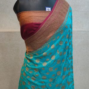 Pure khaddi georgette antique zari