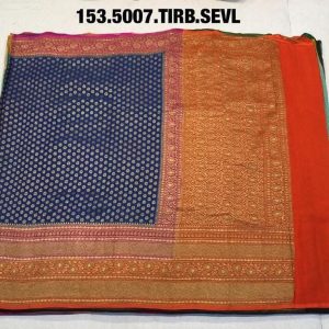Pure khaddi georgette antique zari 3D