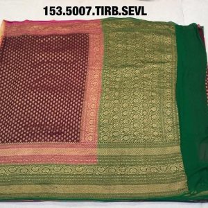 Pure khaddi georgette antique zari 3D