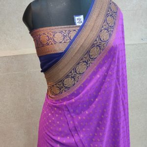 Pure khaddi georgette antique zari