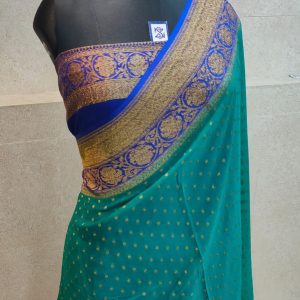 Pure khaddi georgette antique zari