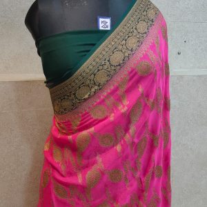 Pure khaddi georgette antique zari