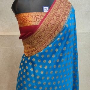 Pure khaddi georgette antique zari