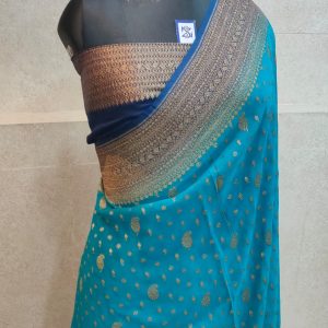 Pure khaddi georgette antique zari