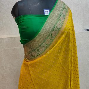 Pure khaddi georgette antique zari