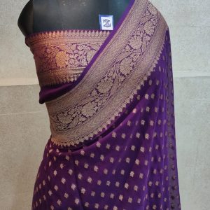 Pure khaddi georgette antique zari