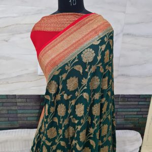 Pure khaddi georgette antique zari
