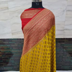 Pure khaddi georgette antique zari