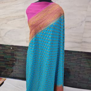 Pure khaddi georgette antique zari