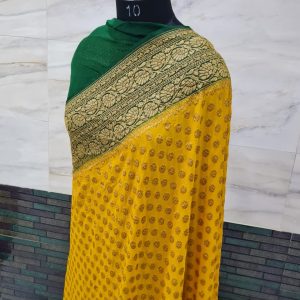 Pure khaddi georgette antique zari