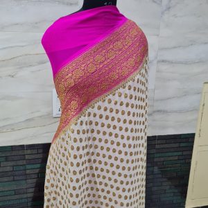 Pure khaddi georgette antique zari
