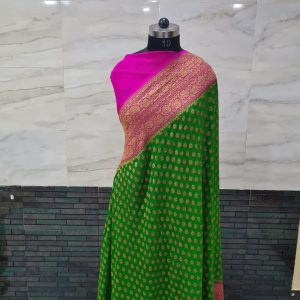 Pure khaddi georgette antique zari