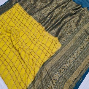 Pure khaddi georgette antique zari