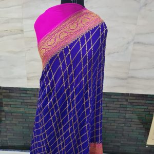 Pure khaddi georgette antique zari