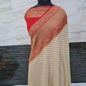 Pure khaddi georgette antique zari