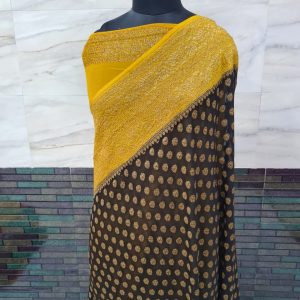 Pure khaddi georgette antique zari