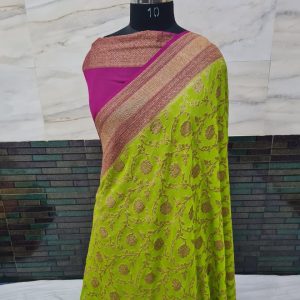 Pure khaddi georgette antique zari