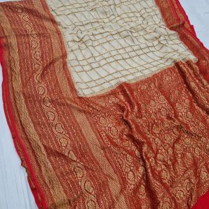 Pure khaddi georgette banarasi antique zari