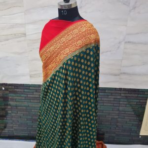 Pure khaddi georgette antique zari