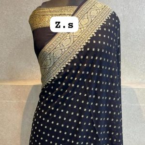 Pure khaddi georgette gold zari
