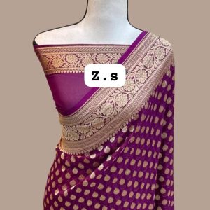 Pure khaddi georgette gold zari