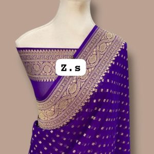 Pure khaddi georgette gold zari