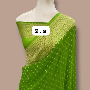 Pure khaddi georgette gold zari