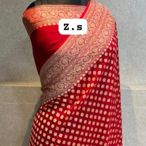 Pure khaddi georgette gold zari