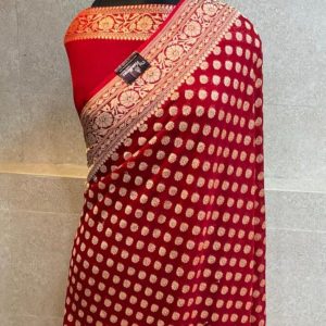 Pure khaddi georgette gold zari