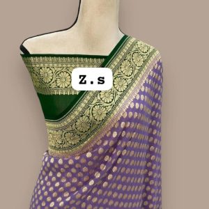Pure khaddi georgette gold zari