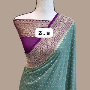 Pure khaddi georgette gold zari