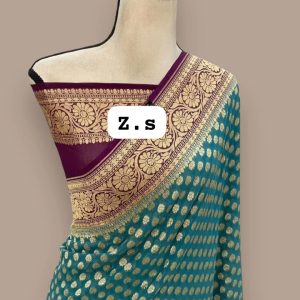 Pure khaddi georgette gold zari