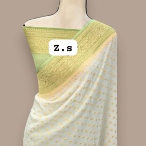 Pure khaddi georgette gold zari