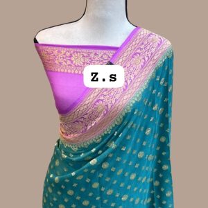 Pure khaddi georgette gold zari