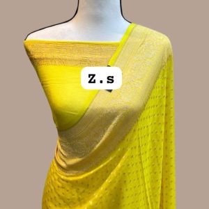 Pure khaddi georgette gold zari