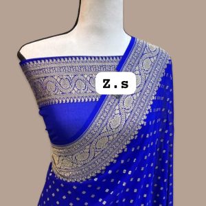 Pure khaddi georgette gold zari