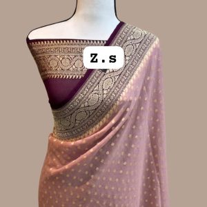 Pure khaddi georgette gold zari