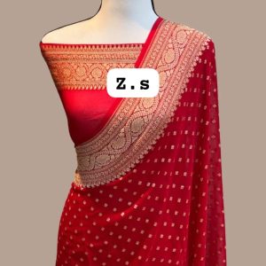 Pure khaddi georgette gold zari