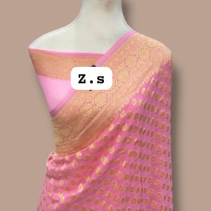 Pure khaddi georgette gold zari