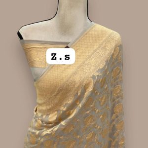 Pure khaddi georgette gold zari