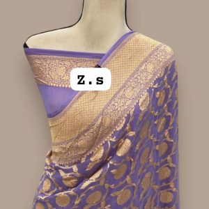Pure khaddi georgette gold zari