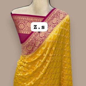 Pure khaddi georgette gold zari