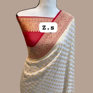 Pure khaddi georgette gold zari